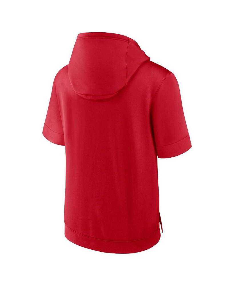 Nike Men's Red Los Angeles Angels Tri Code Lockup Short Sleeve Pullover Hoodie
