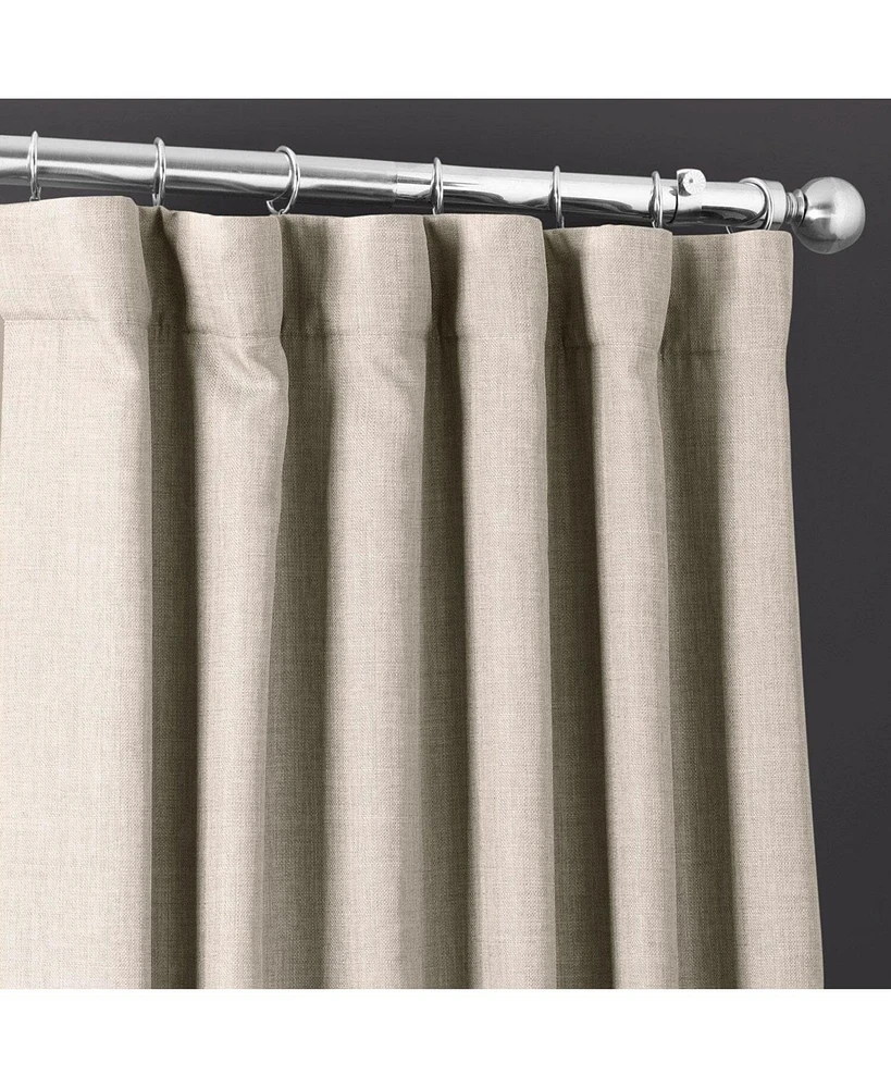 Half Price Drapes Fossil Grey Italian Faux Linen Room Darkening Curtain