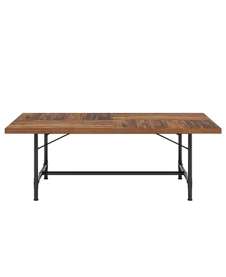 Tribesigns 6FT Conference Table, Rustic Rectangle 70.8" W x 35.4" D Meeting Table, Industrial Seminar Table Boardroom Desk for Office Meeting Conferen