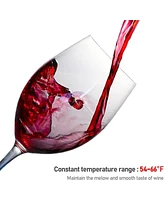 Wine Cooler Refrigerator, 12 Bottle Wine Fridge Small, Countertop Wine Cooler with Digital Temperature Control, Mini Freestanding Wine Cellars Glass D