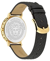 Versace Women's Swiss Daedalus Black Leather Strap Watch 35mm