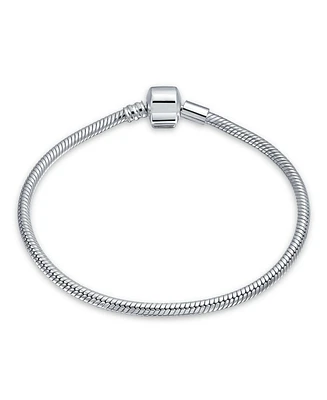 Bling Jewelry Initial Amulet Snake Bracelet with Infinity Symbol and European Charm Clasp