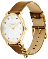 Coach Women's Elliot Lunar New Year Tan Leather Strap Watch 36mm