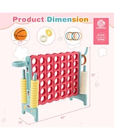 Jumbo 4-to-Score 4 A Row Giant Game Set with Stickers for Kids Adults