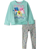 Baby Shark Baby Girls Pinkfong Shark Crossover T-Shirt and Leggings Outfit Set