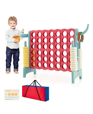 Jumbo 4-to-Score 4 A Row Giant Game Set with Carry Bag Stickers for Kids Adults