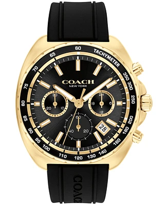 Coach Men's Charter Black Silicone Strap Watch 44.5mm