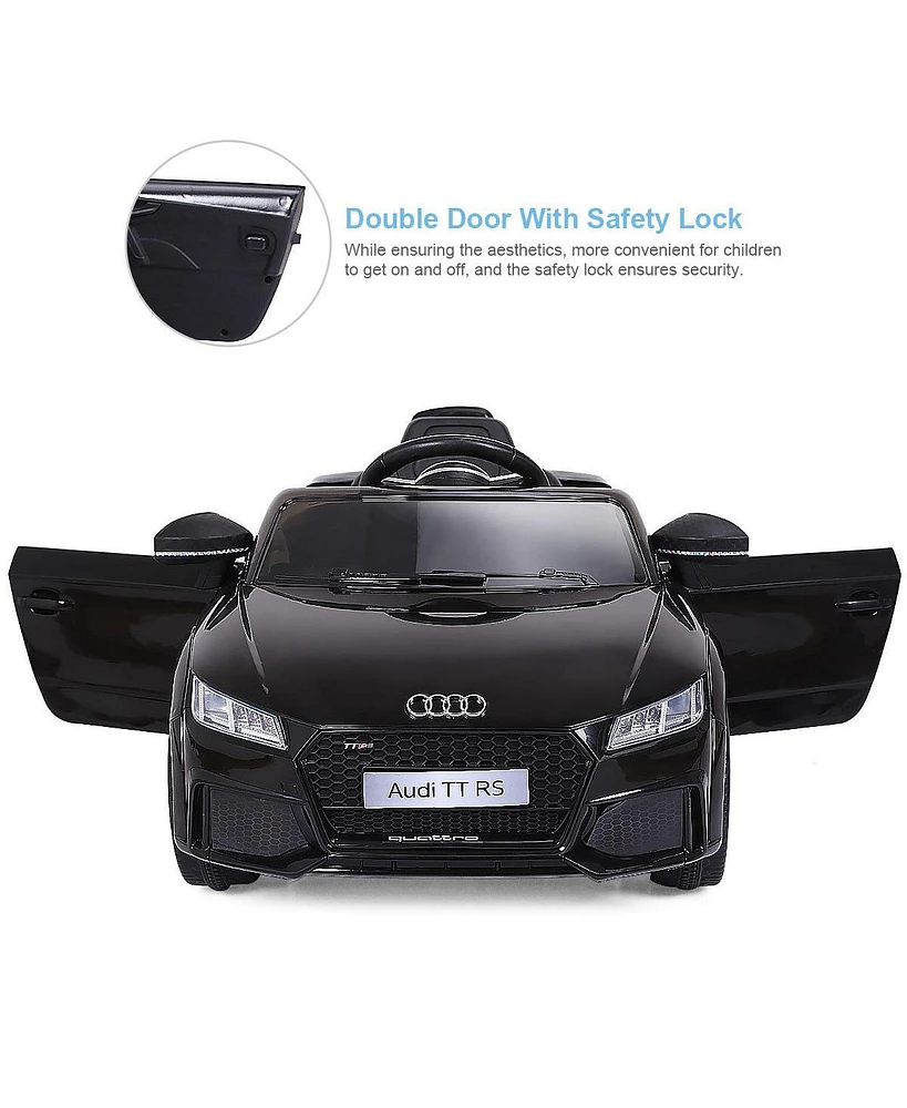 Gymax 12V Audi Tt Rs Electric Kids Ride On Car Licensed Remote Control MP3 Black