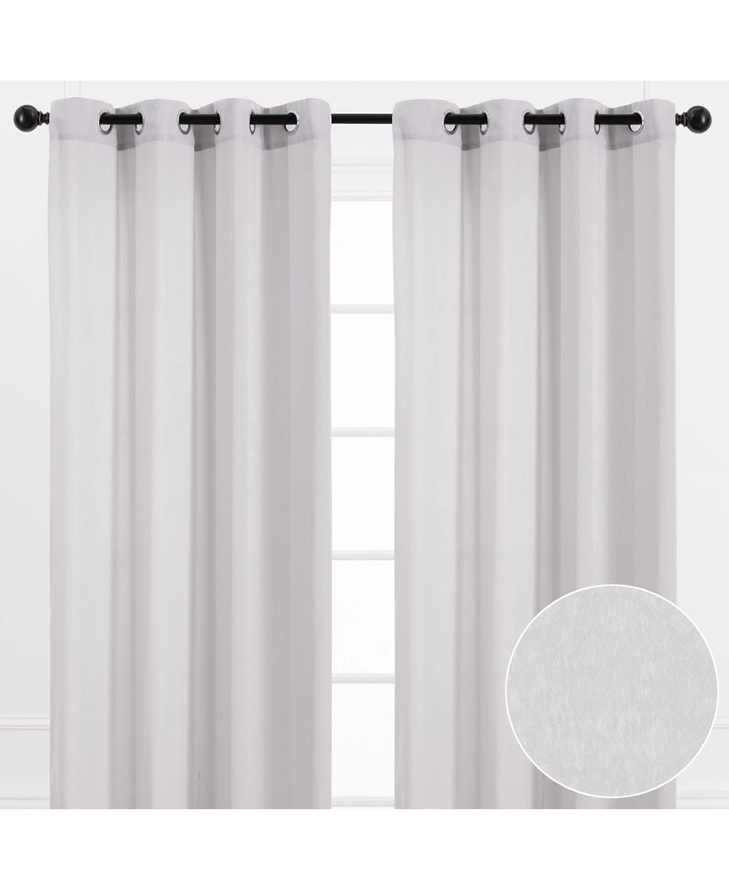 Chanasya Premium Beige Silky Velvet Textured Sheer Curtains - Lightweight Curtain for Living Room Bedroom Windows