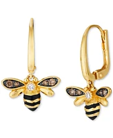 Le Vian Chocolate Diamond & Nude Diamond Honeybee Drop Earrings (1/5 ct. t.w.) in 14k Gold