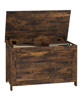 Homcom 29.9" Storage Chest w/ 2 Safety Hinges, Wooden Box,