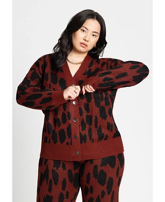 Eloquii Women's Printed Longline Cardigan