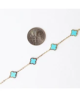 The Lovery Mini Malachite Clover Bracelet 14K Gold
