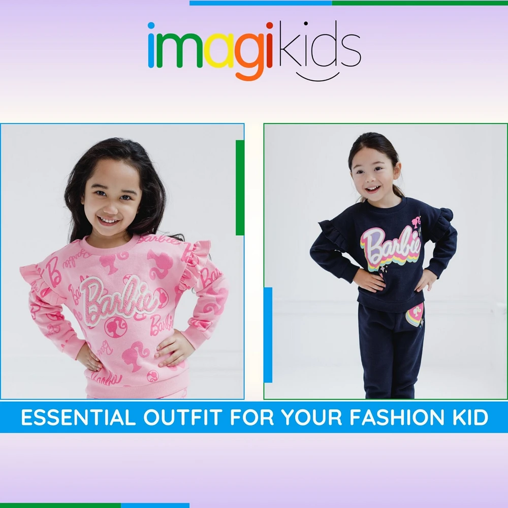 Barbie Toddler Girls Fleece Sweatshirt and Jogger Pants Outfit Set