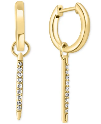 Effy Diamond Spike Dangle Huggie Hoop Earrings (1/6 ct. t.w.) in Gold-Plated Sterling Silver
