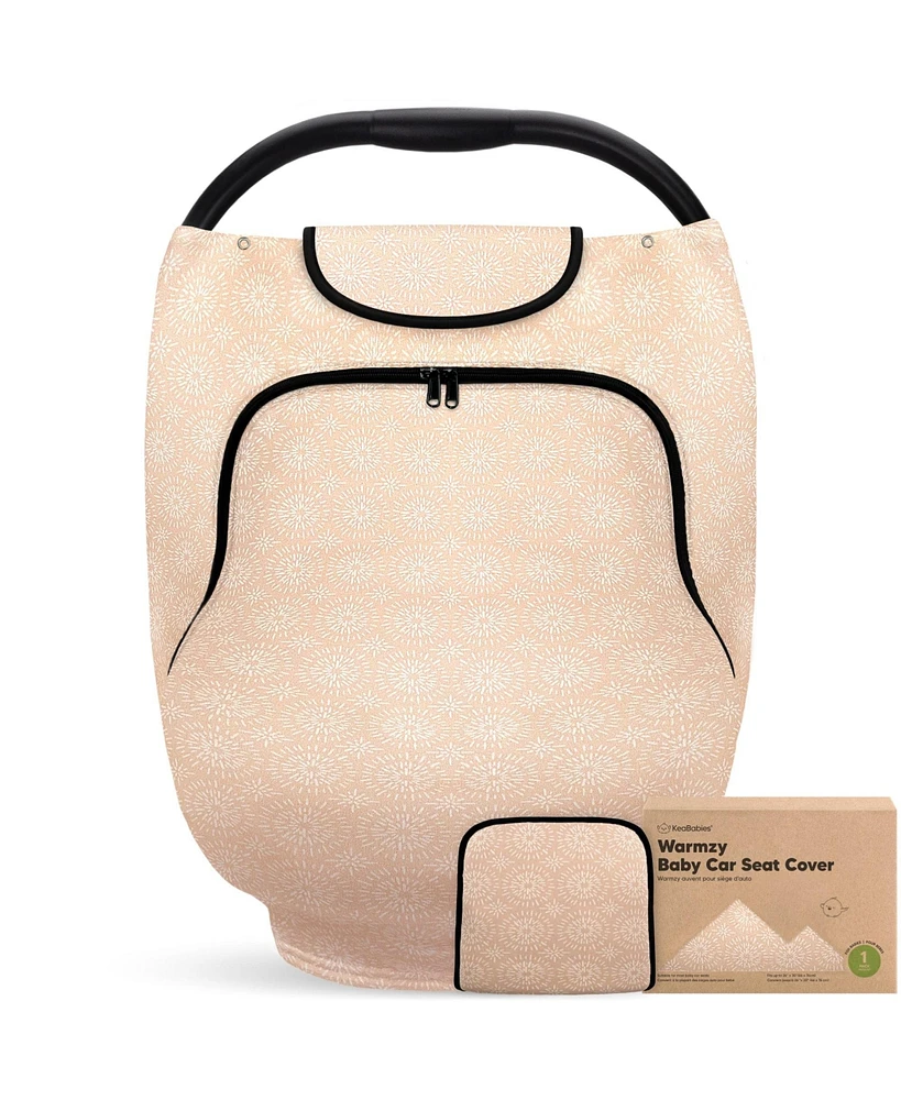 KeaBabies Warmzy Baby Car Seat Cover, Universal Stretch Fit Infant Carseat Covers for Babies, Winter Canopy
