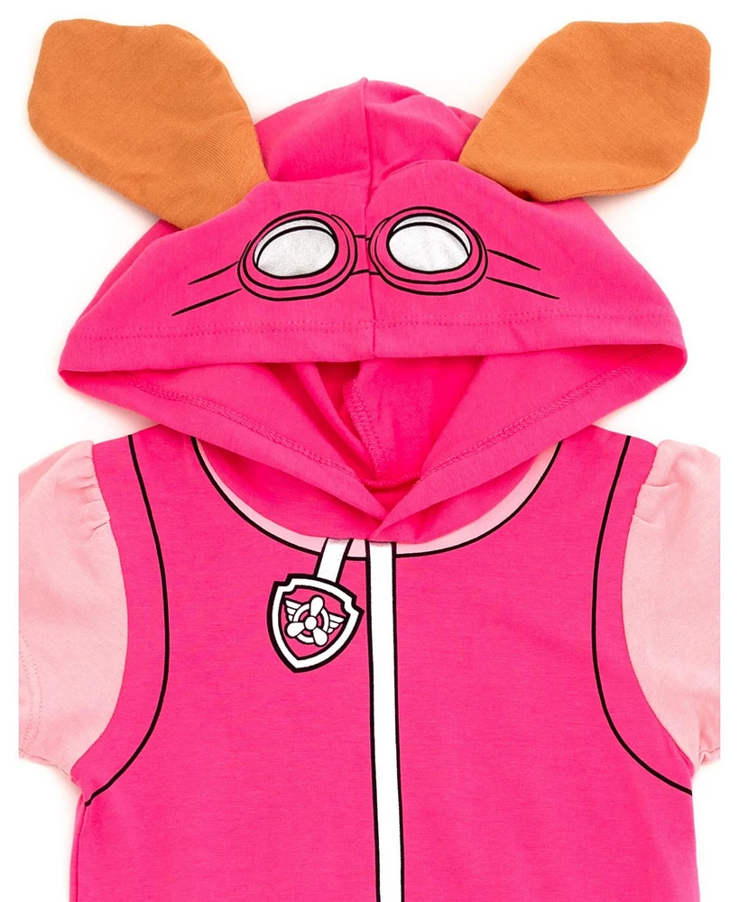 Paw Patrol Little Girls Hooded Cosplay T-Shirt Dress and Leggings Outfit Set