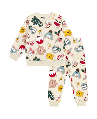 Winnie the Pooh Baby Boys Mickey Mouse Nightmare Before Christmas Toy Story Fleece Sweatshirt and Jogger Pants Outfit Set
