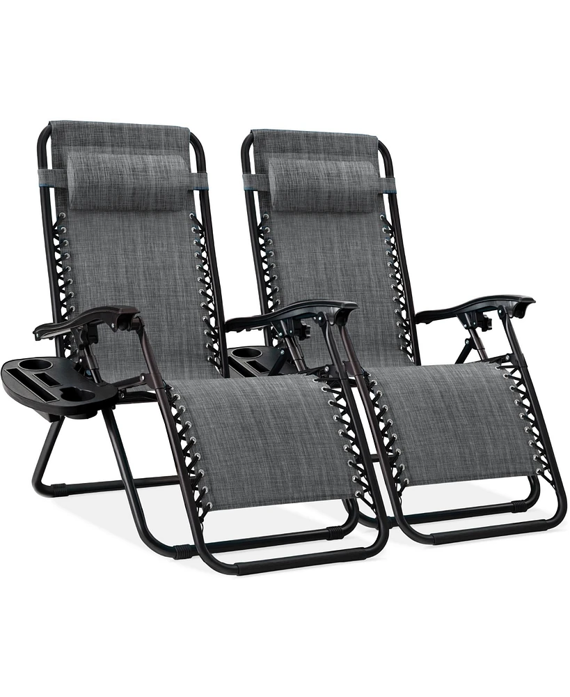 Best Choice Products Set of 2 Zero Gravity Lounge Chair Recliners for Patio