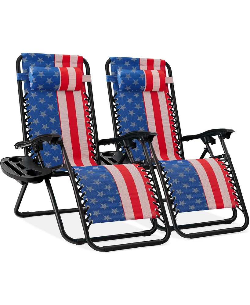 Best Choice Products Set of 2 Zero Gravity Lounge Chair Recliners for Patio