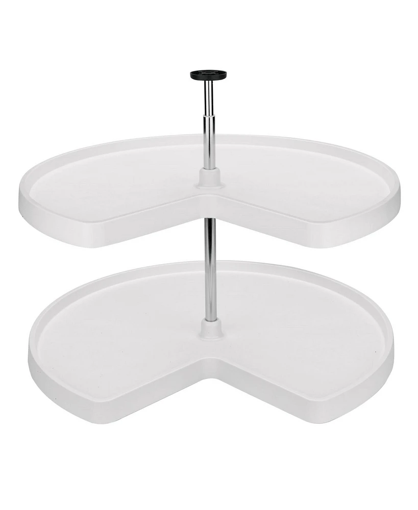 Rev-a-Shelf 32'' Lazy Susan Kidney Polymer 2-Shelf, White, 3472-32-11-52