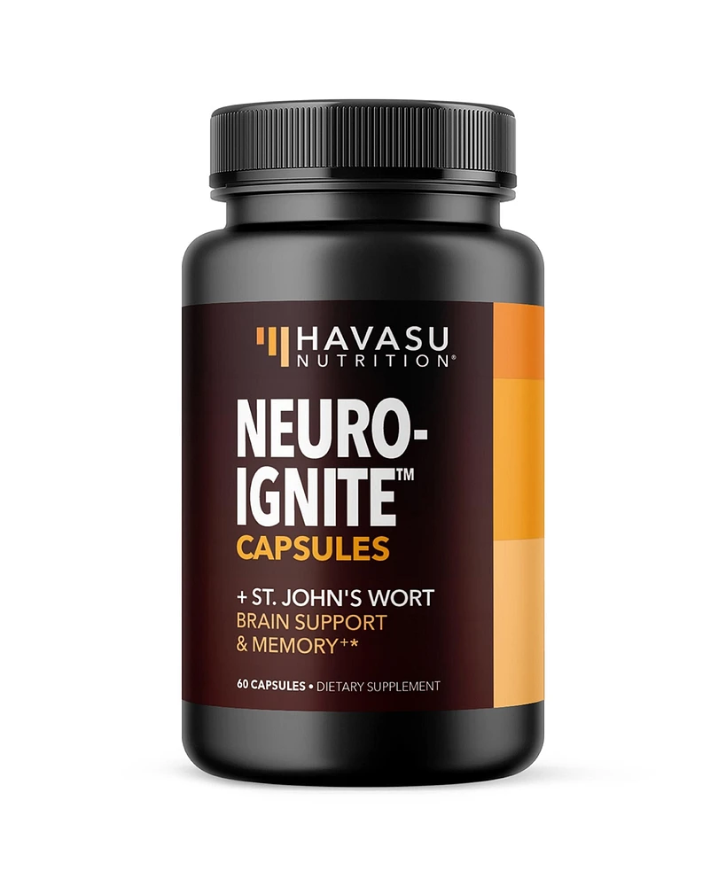 NeuroIgnite Capsules + St. John's Wort, Brain Support & Memory Supplement, Havasu Nutrition, 60ct