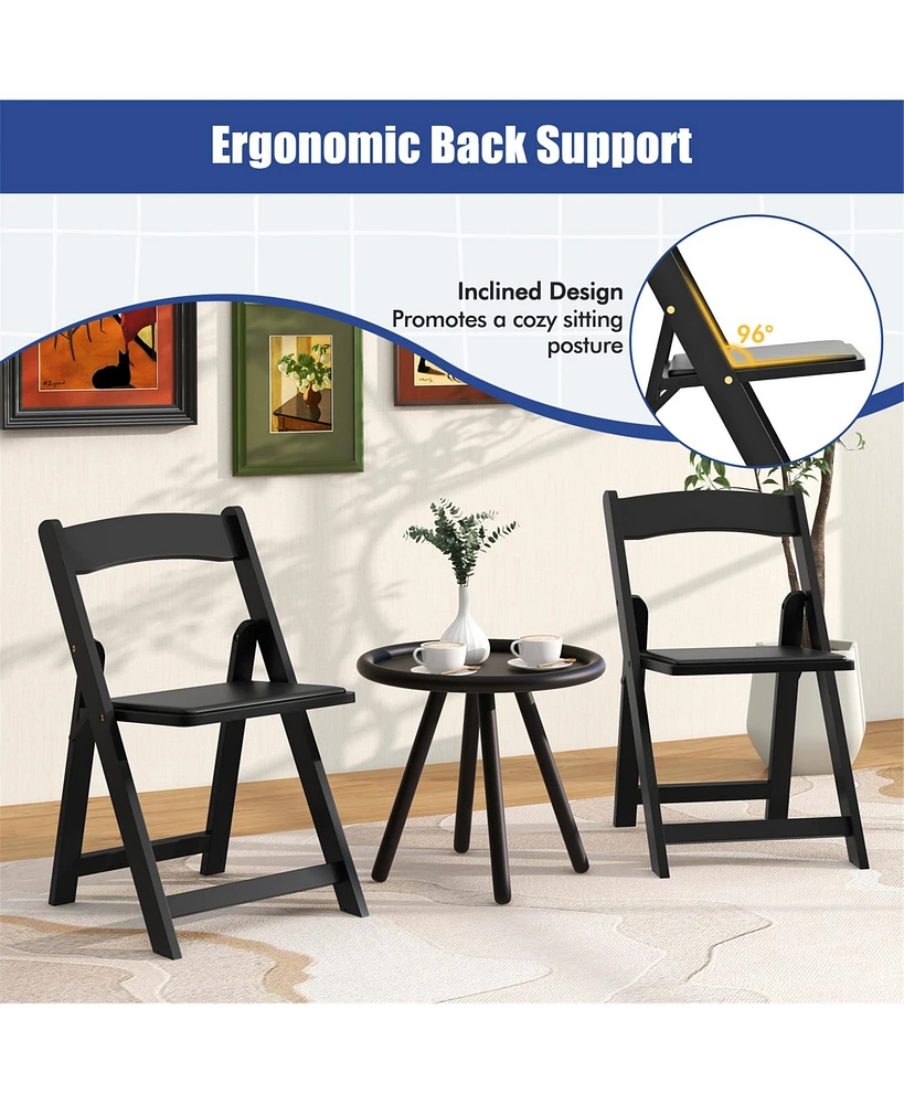 Gymax Set of 4 Dining Chairs w/ Rubber Wood Legs & Padded Seat for Home Office Events White