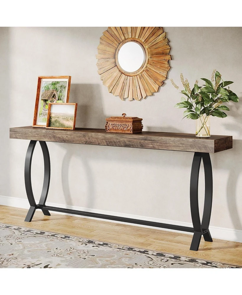 Tribesigns Console Foyer Table for Entryway: 70.87-Inch Narrow Long Entryway Entry Table, Farmhouse Sofa Table Behind Couch with Metal Legs, Entrance