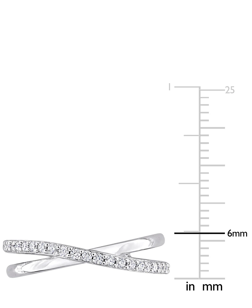 Moissanite Crossover Statement Ring (1/4 ct. t.w.) Sterling Silver