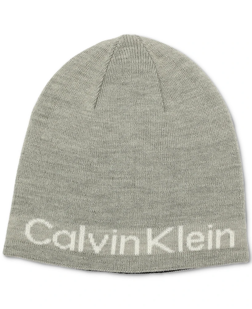 Calvin Klein Men's Large Logo Scarf & Beanie Set