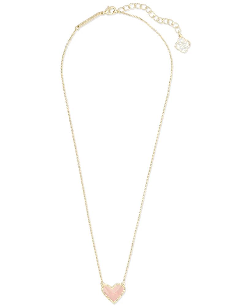 Kendra Scott 14k Gold-Plated Gemstone Heart Pendant Necklace, 15" + 2" extender