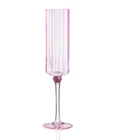 Qualia Glass Cranberry Champagne Flutes, Set of 4