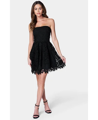Bebe Women's Straples Lace Cupcake Dress
