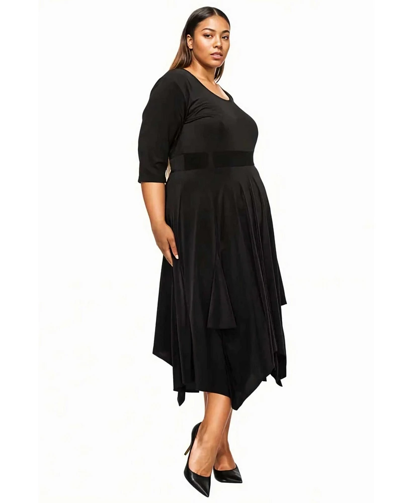L I V D Plus Shay Handkerchief Hem Dress