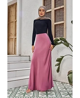 Urban Modesty Women's Brown Satin Skirt