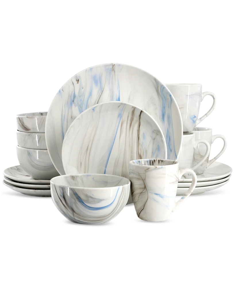 Elama Marble 16 Pc. Dinnerware Set, Service for 4