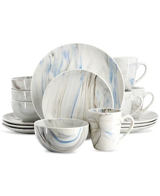 Elama Marble 16 Pc. Dinnerware Set, Service for 4