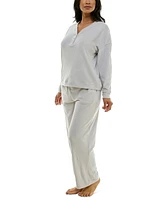 Roudelain Women's Long-Sleeve Ribbed Velour Pajama Set