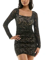 Juniors' Lace-Up Bodycon Dress