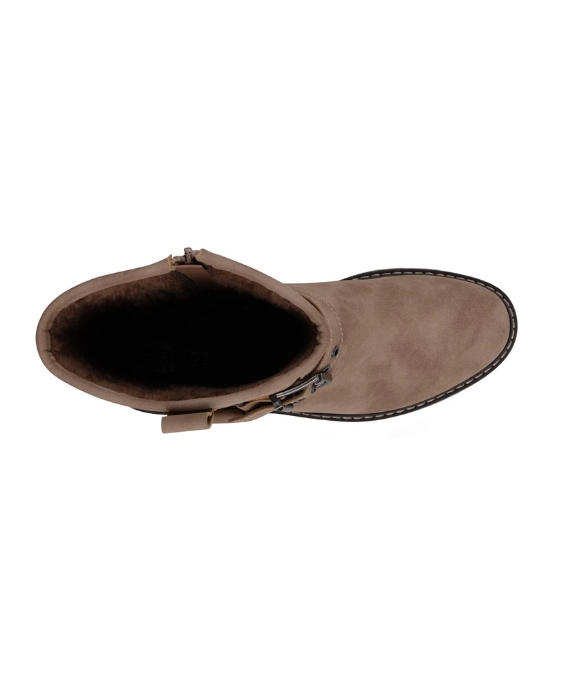 Gc Shoes Women's Knox Buckle Lug Sole Block Heel Mid Calf Boots