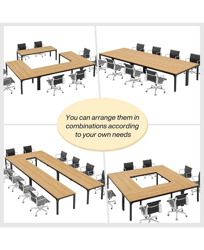 Tribesigns 78.74-Inch Conference Table Set of 4, 13FT Room Table, Large Rectangle Meeting Seminar for 12-16 Person, Long Business