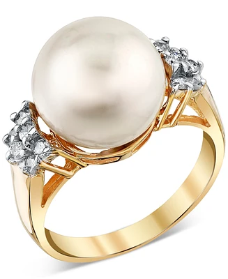 Cultured Freshwater Pearl (12mm) & Diamond (1/4 ct. t.w.) in 14k Gold
