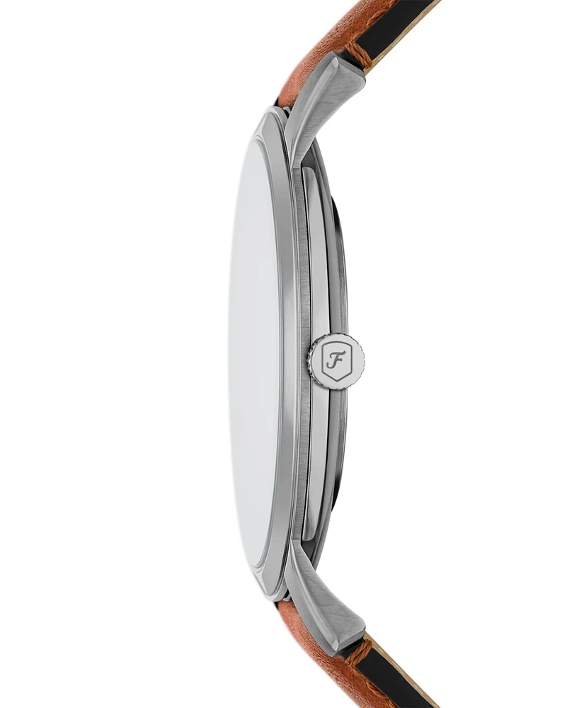 Fossil Men's Minimalist Three-Hand Brown Leather Watch, 44mm