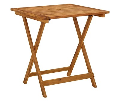 Folding Patio Table 27.6"x27.6"x29.5" Solid Acacia Wood