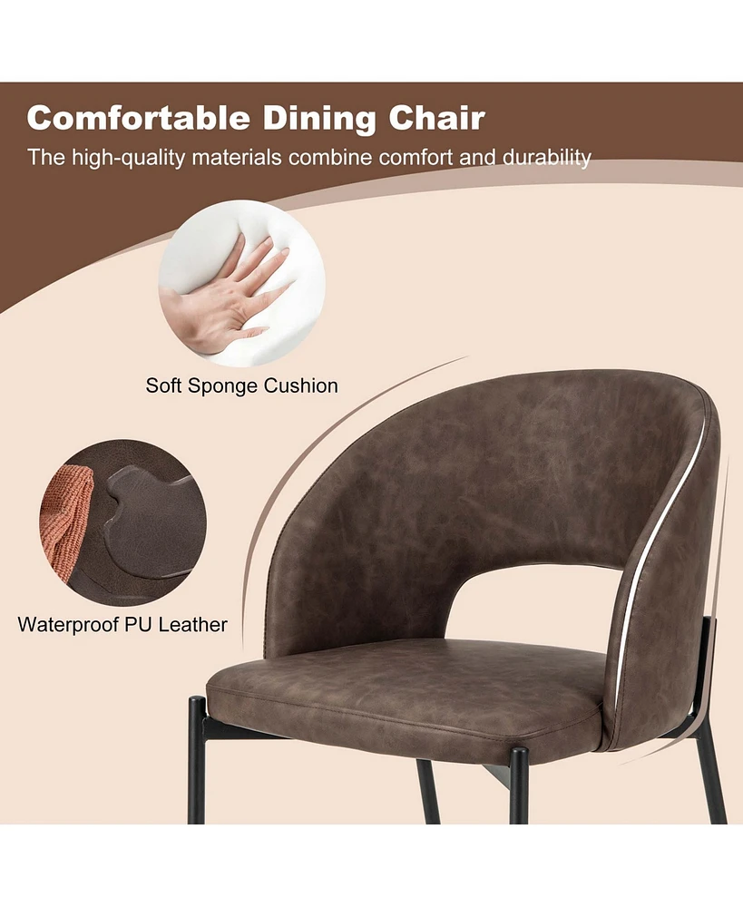 Dining Chair Set of with High-density Sponge Cushion Sturdy X-shaped Frame