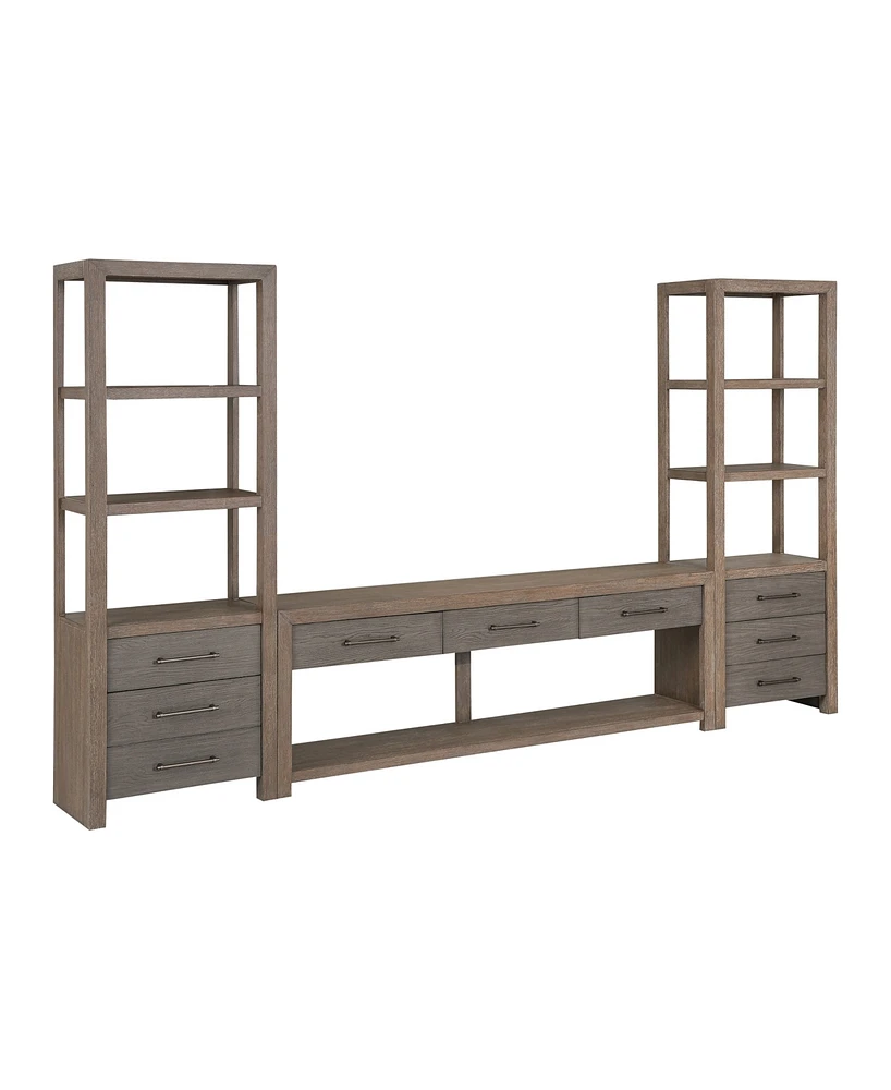 Portmore 80" Wood 3PC Tv Console Set (80"Console, 2 Piers)