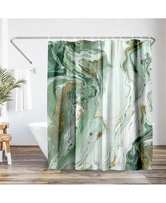Abstract Shower Curtain Marble Petroleum by Pi Creative Art