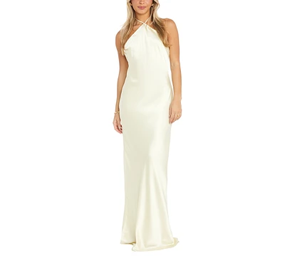 Morgan & Company Juniors' Halter-Neck Slip Dress