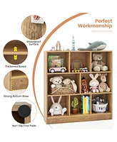 8-Cube Bookcase 41" Wooden Toy Storage Organizer for Kids Bookshelf