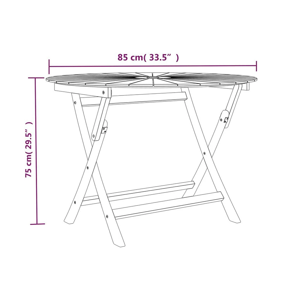 vidaXL Folding Patio Table 33.5"x29.5" Solid Wood Teak